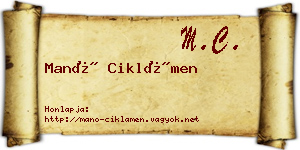 Manó Ciklámen névjegykártya